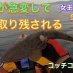 天気予報が大幅に外れ、風が吹き、雨が降り、沖に取り残されたカヤックフィッシング